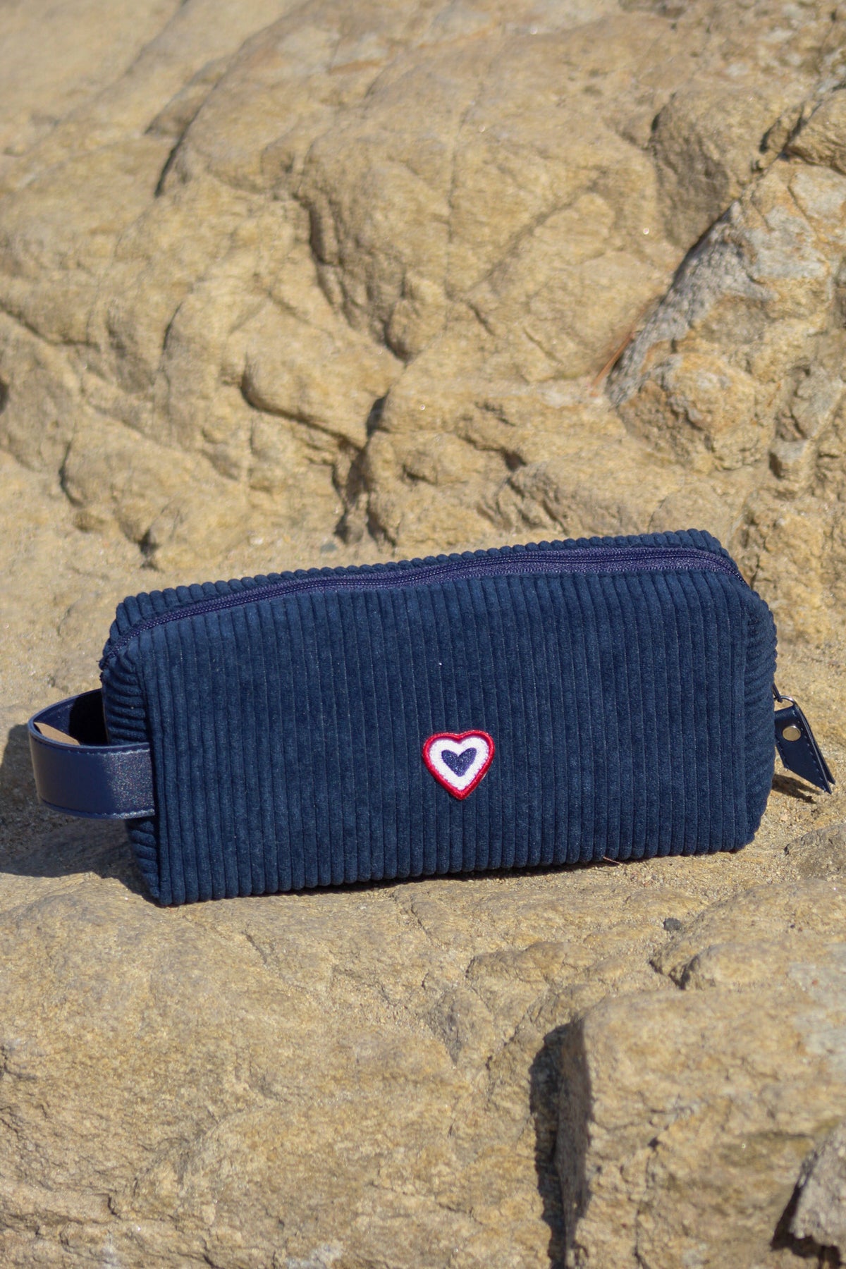Trousse de toilette en velours marine