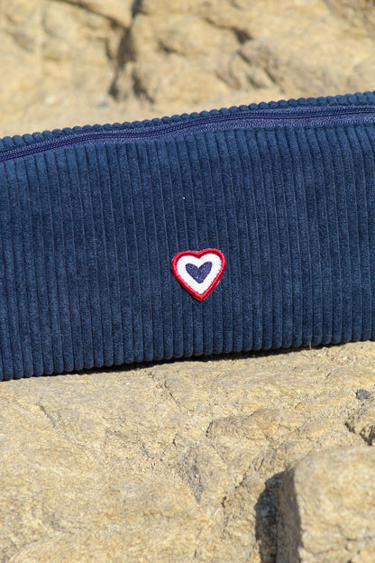 Trousse de toilette en velours marine
