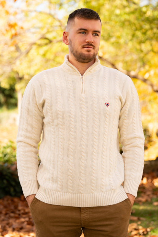 Pull torsadé écru JOSEPH