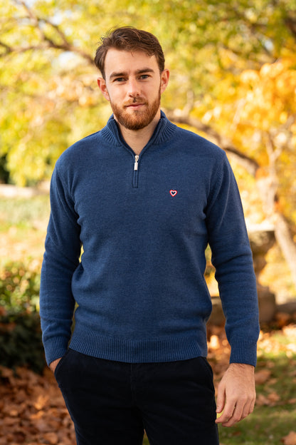 Pull col camionneur bleu nuit SIMON