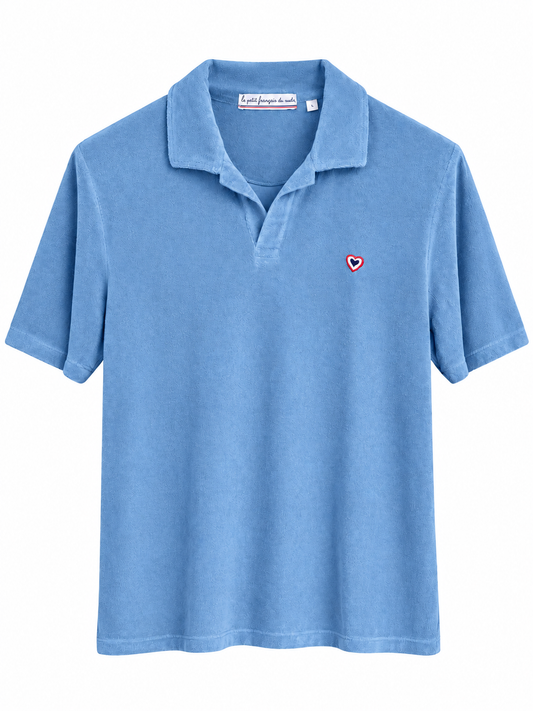 Polo éponge bleu ciel