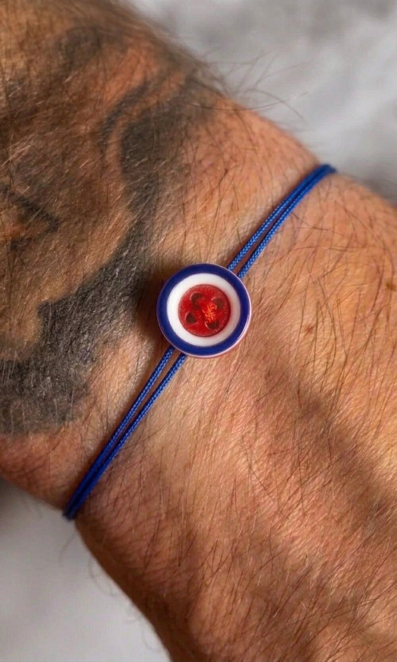 Bracelet bouton bleu majorelle