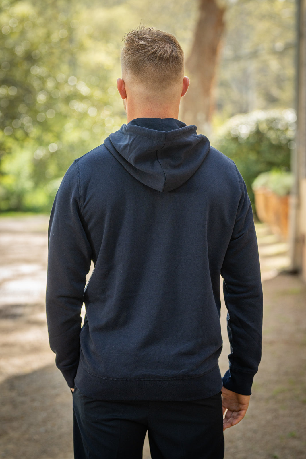 Sweat zip à capuche marine - Coton biologique