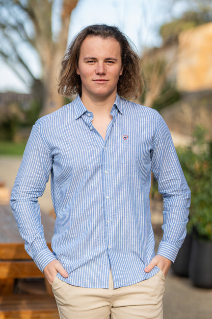 Chemise rayée bleu GABRIEL