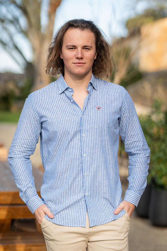 Chemise rayée bleu GABRIEL