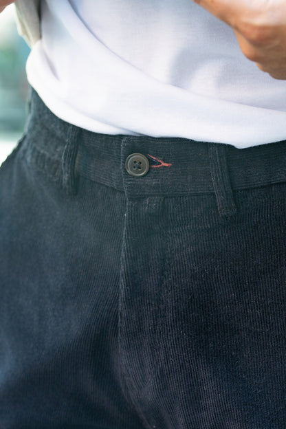 Pantalon velours côtelé marine