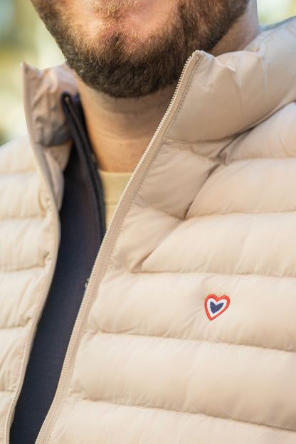 Doudoune sans manches beige