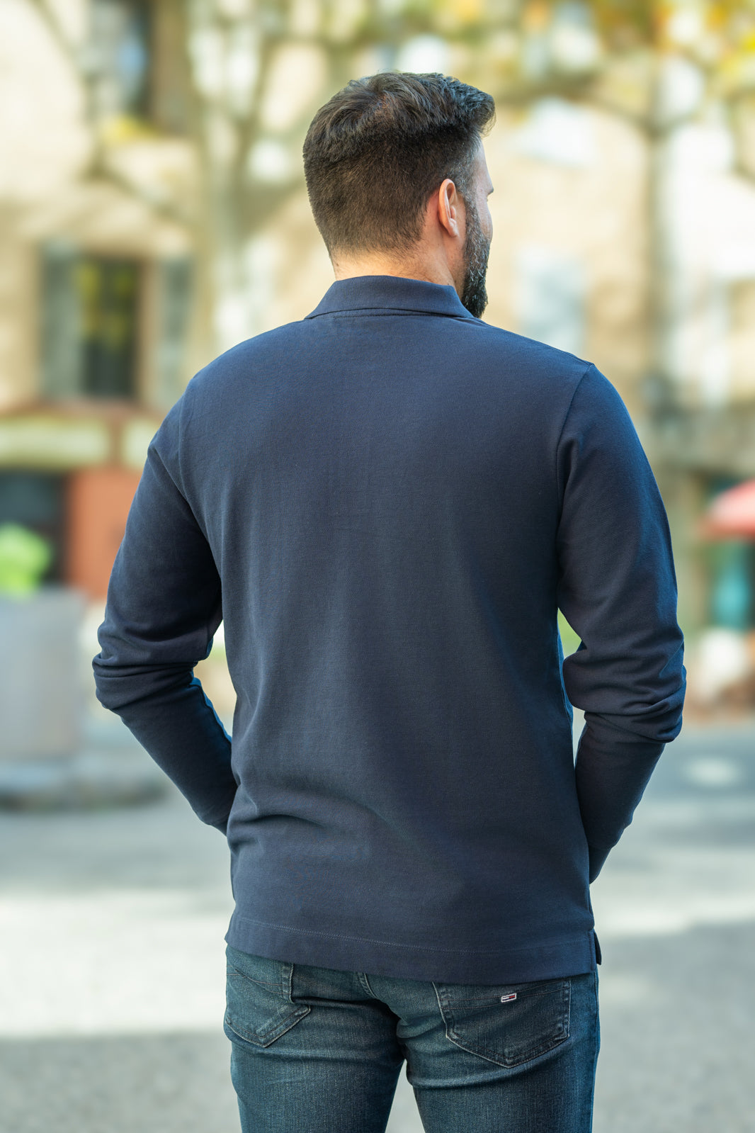 Polo manches longues marine