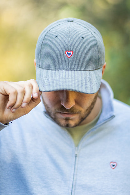 Casquette velours côtelé gris