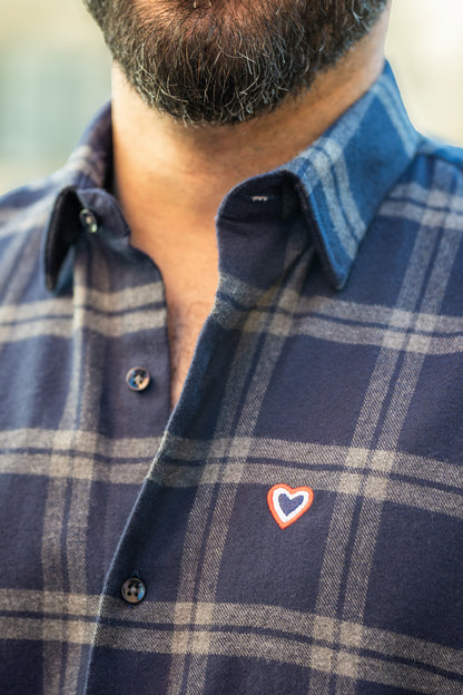 Chemise grise et marine MARCEL