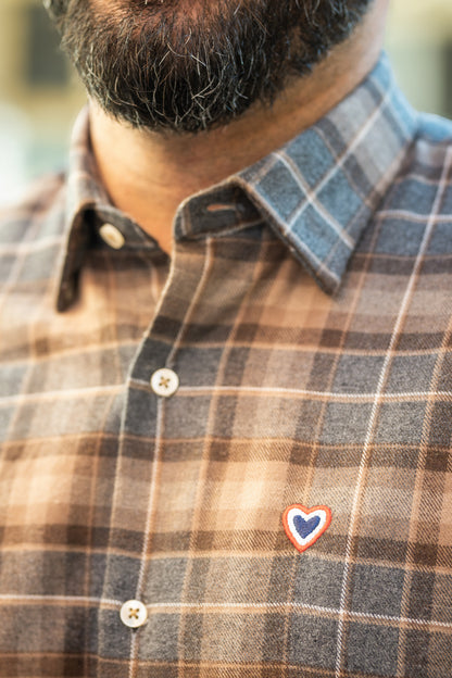 Chemise beige et grise MARCEL