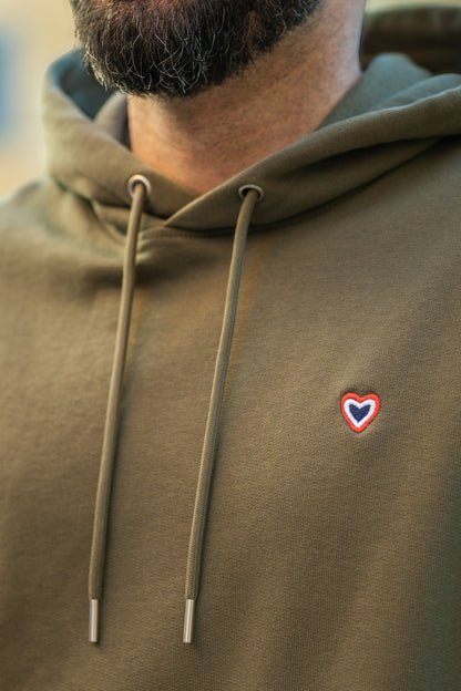 Sweat à capuche kaki