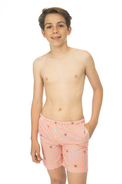 Maillot de bain rayé avec coeur