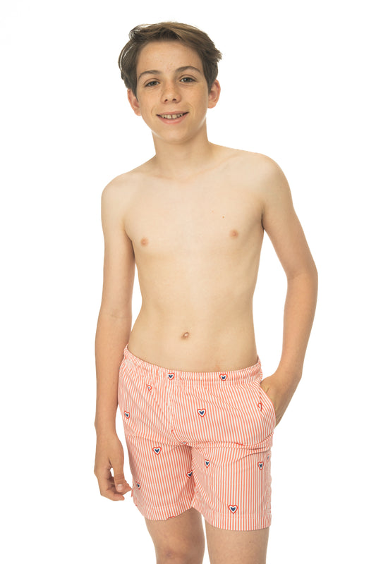 Maillot de bain rayé avec coeur