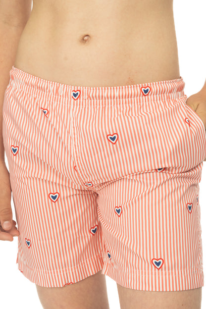 Maillot de bain rayé avec coeur