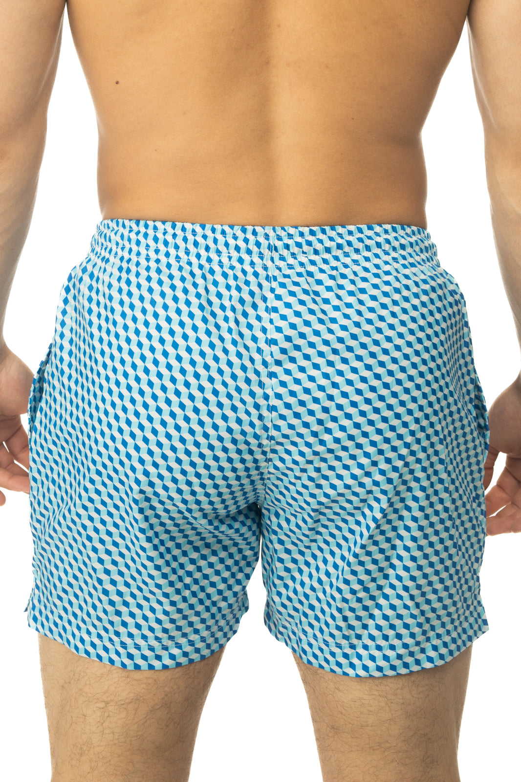 Maillot de bain turquoise à carreaux