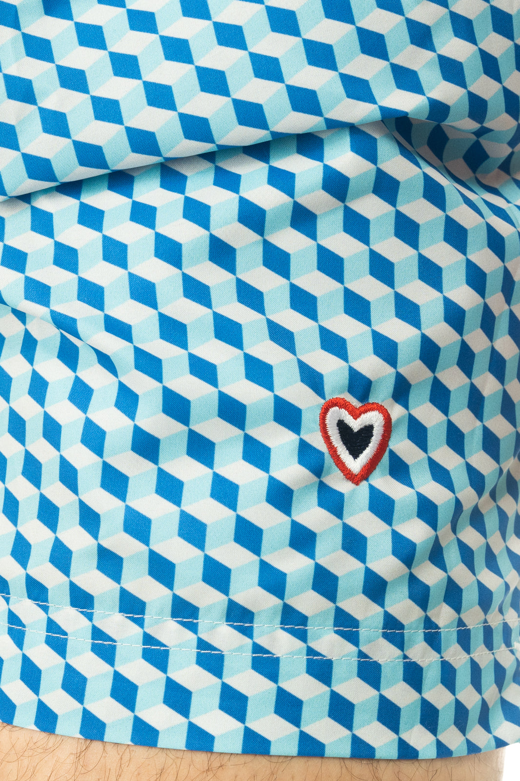 Maillot de bain turquoise à carreaux
