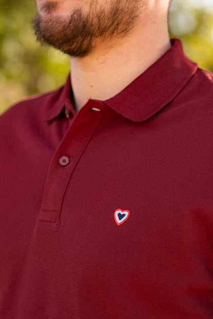 Polo manches longues bordeaux
