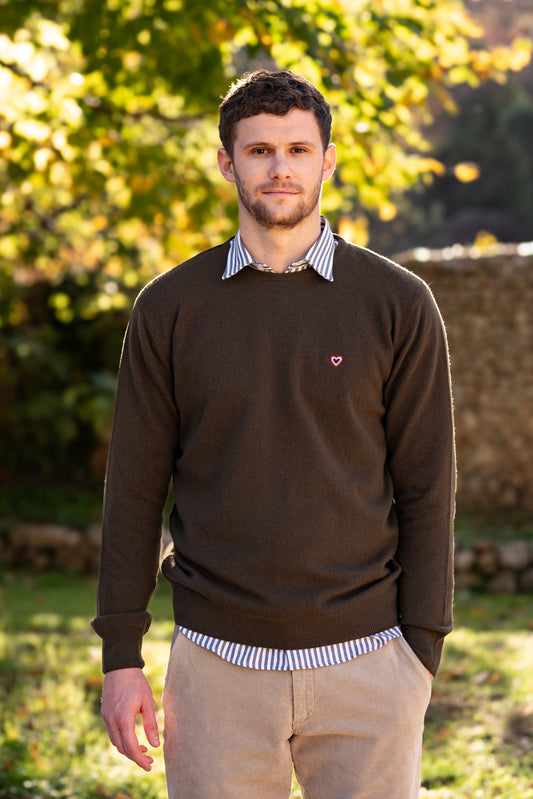 Pull col rond kaki CHRIS