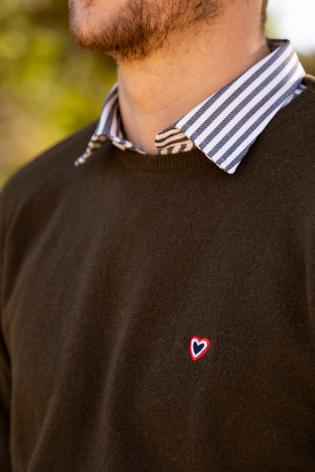 Pull col rond kaki CHRIS