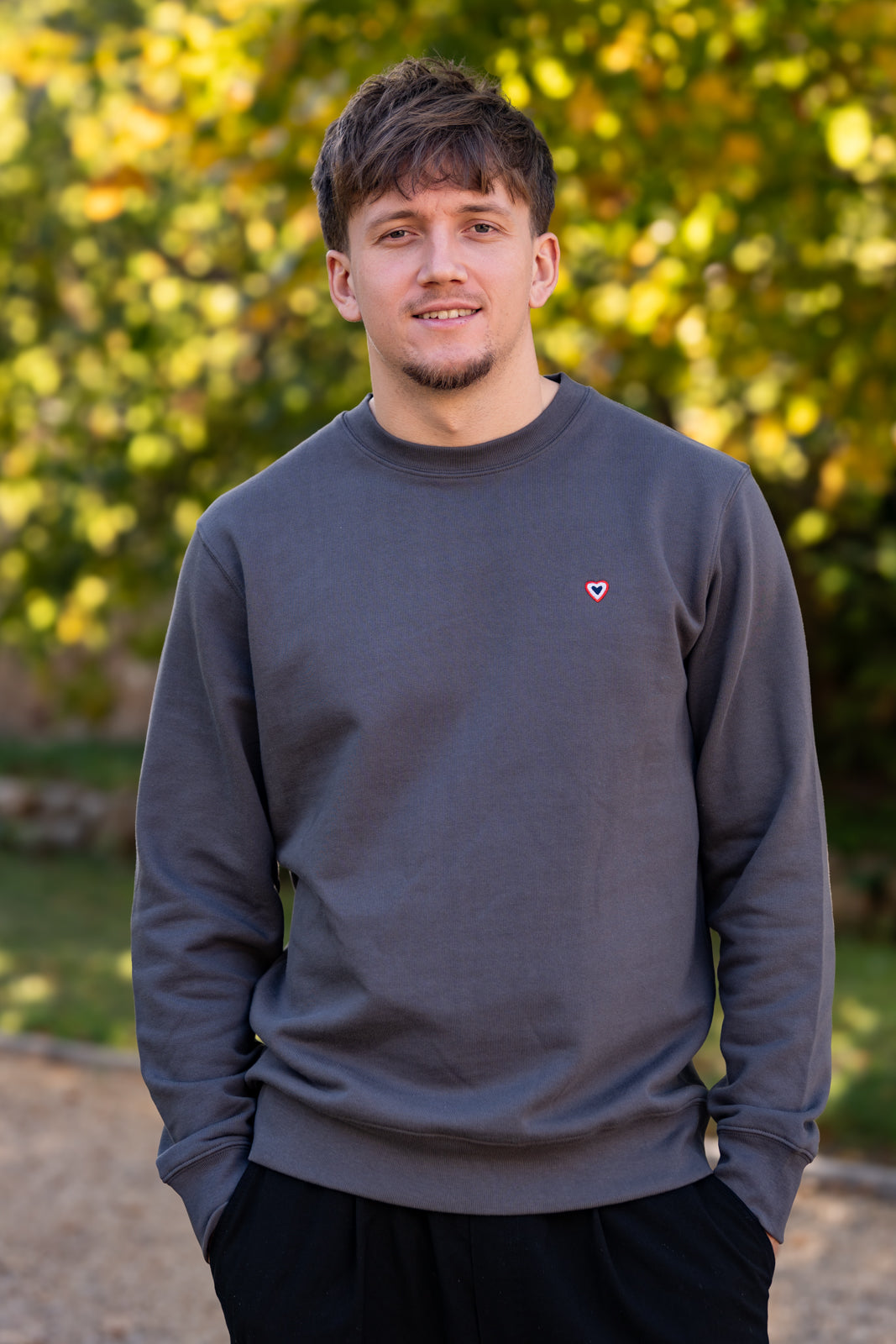 Sweat anthracite col rond LUCIEN