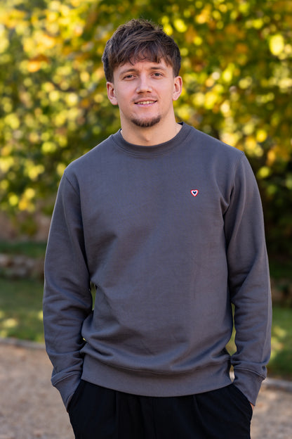 Sweat anthracite col rond LUCIEN