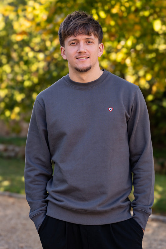 Sweat anthracite col rond LUCIEN