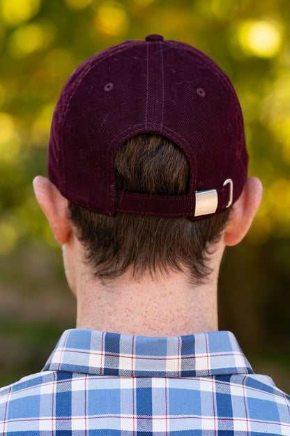 Casquette milleraies bordeaux