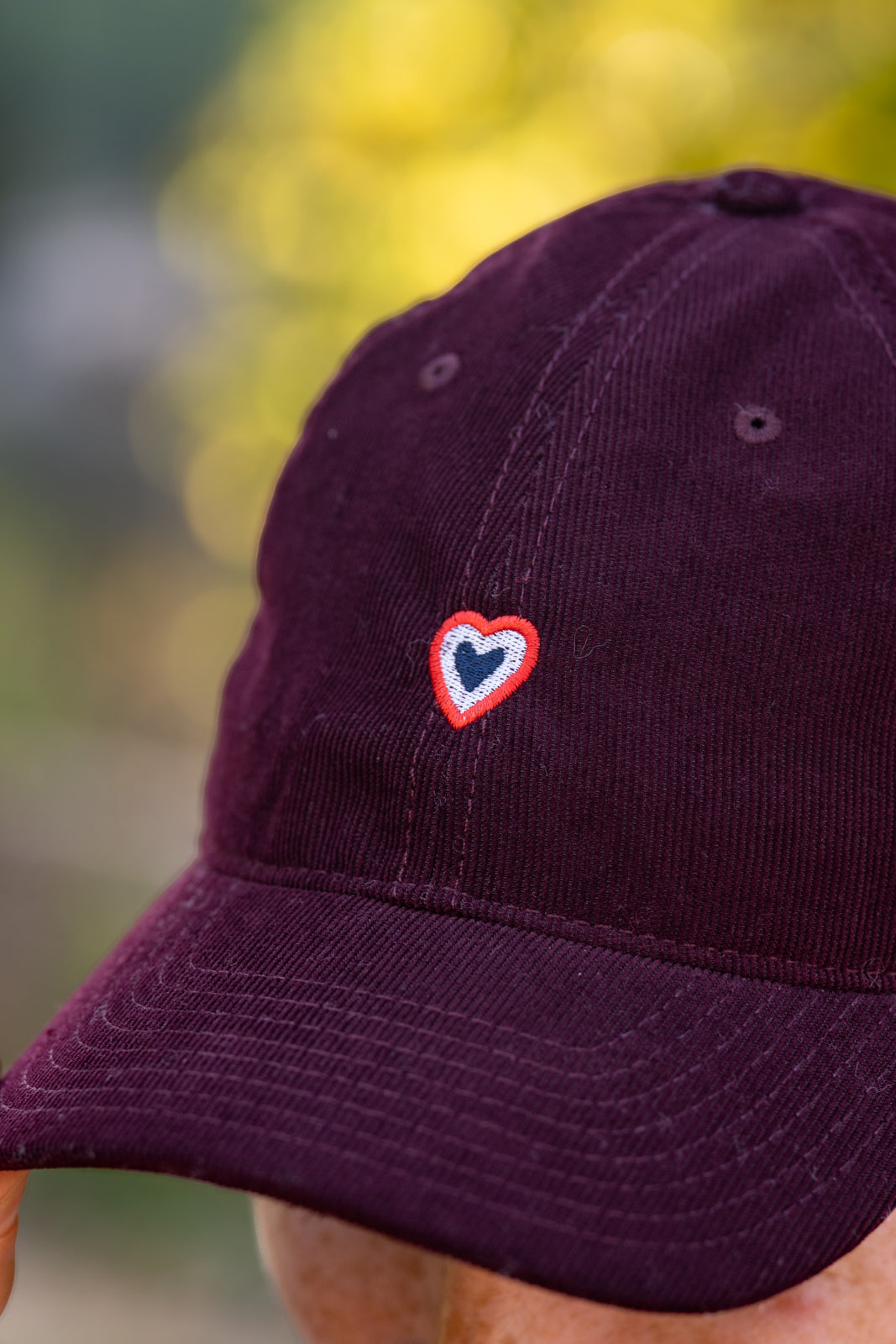 Casquette milleraies bordeaux