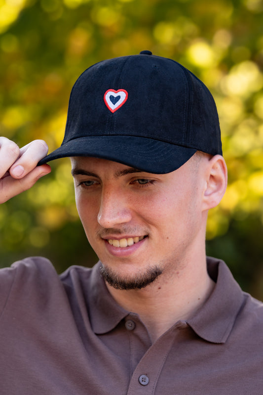 Casquette peau de pêche noire