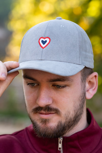 Casquette peau de pêche grise