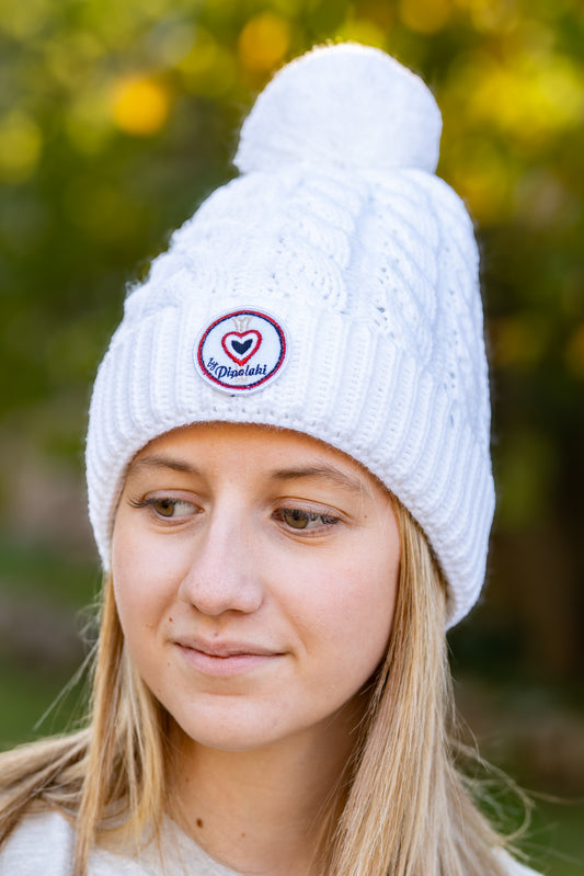 Bonnet pompom blanc