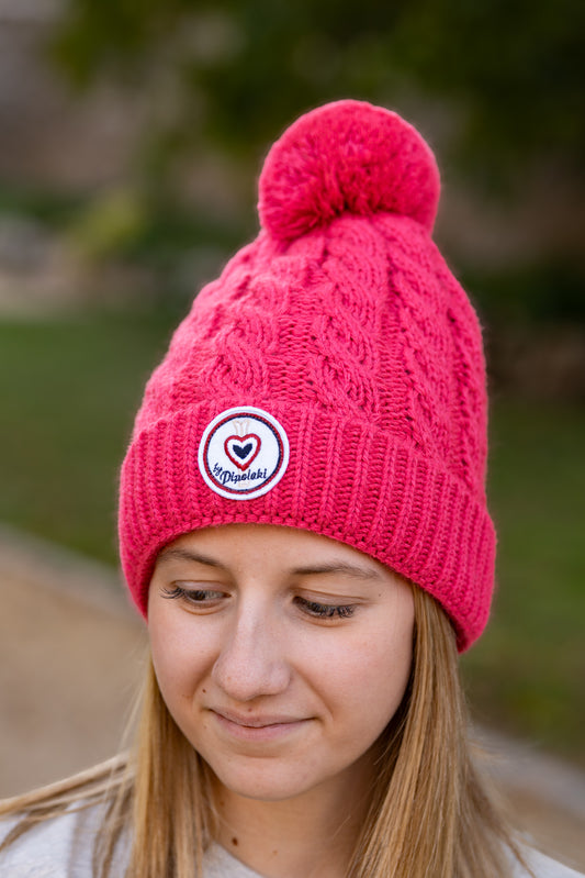 Bonnet pompom fushia