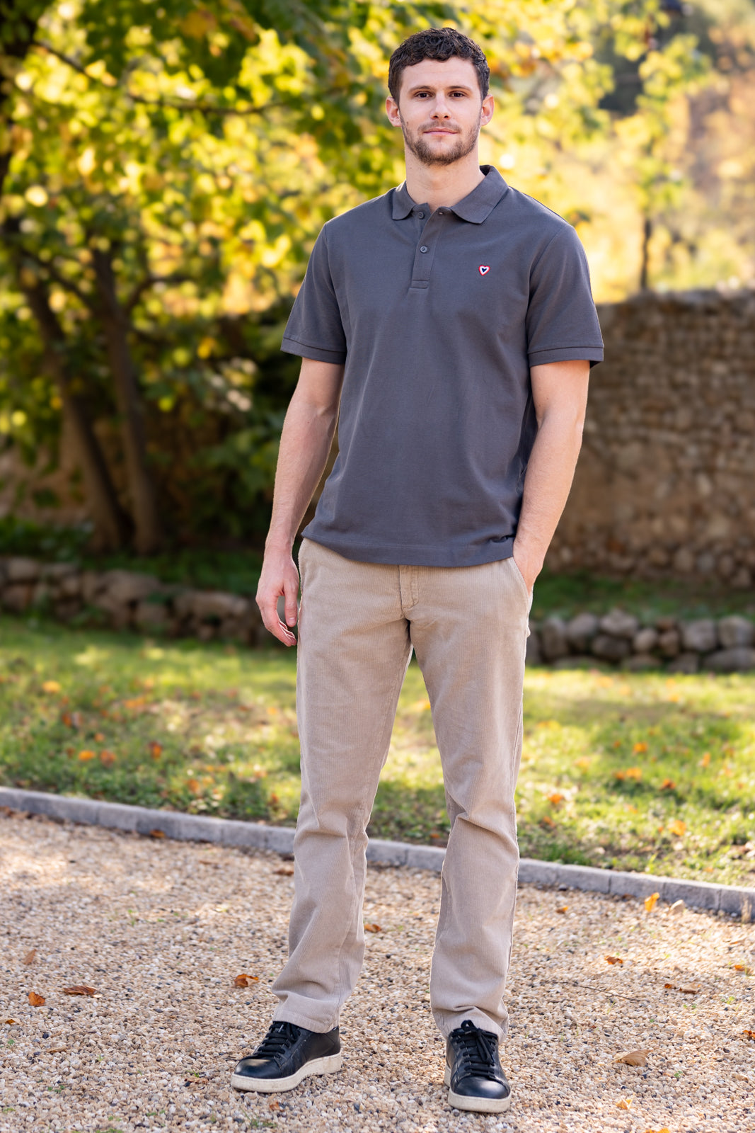 Pantalon velours côtelé sable