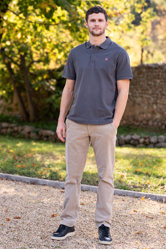 Pantalon velours côtelé sable