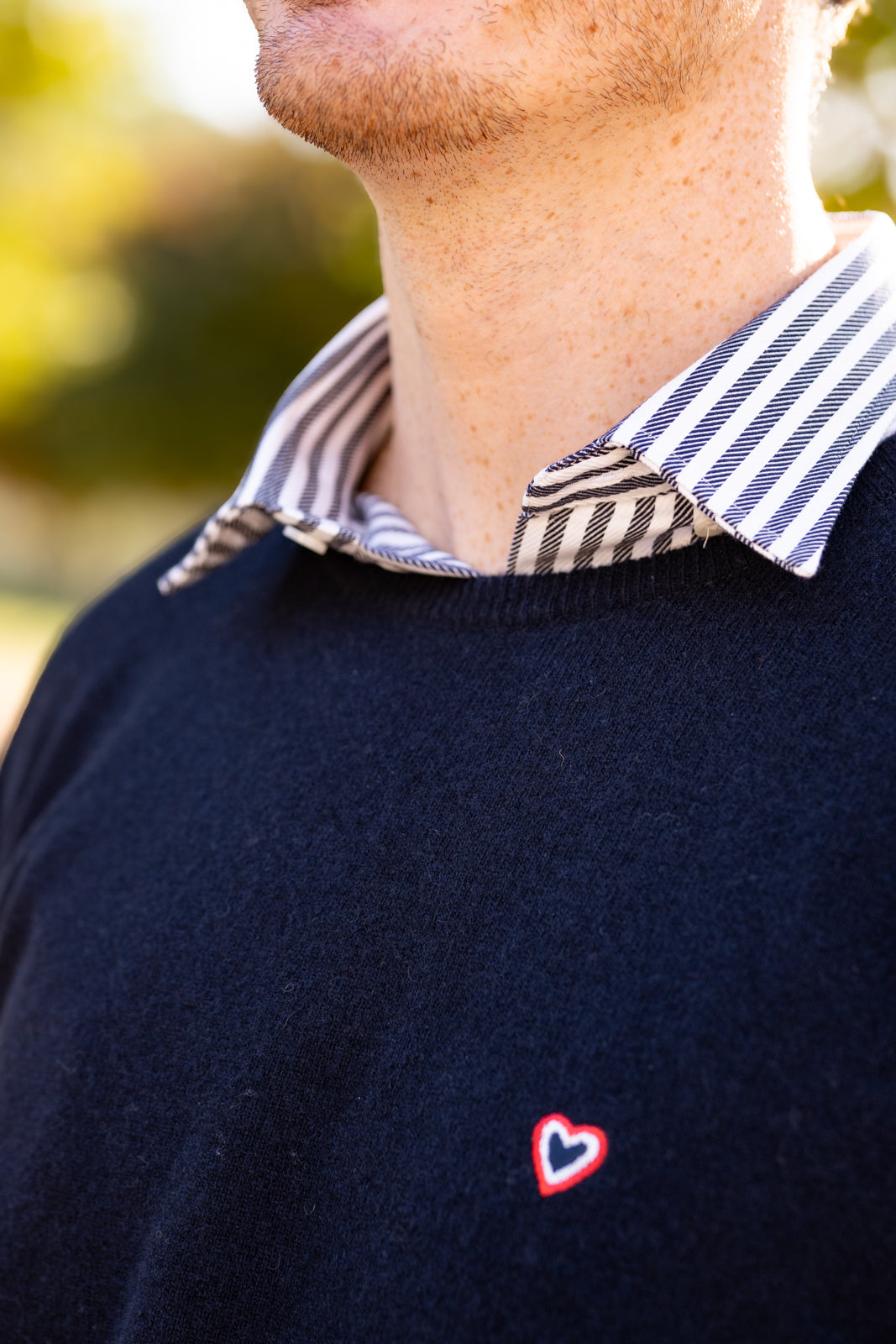 Pull col rond marine CHRIS