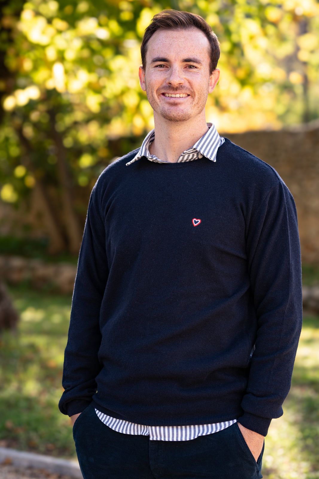 Pull col rond marine CHRIS