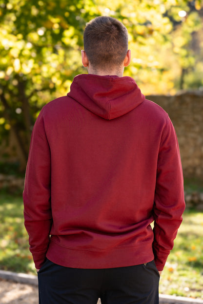Sweat à capuche bordeaux