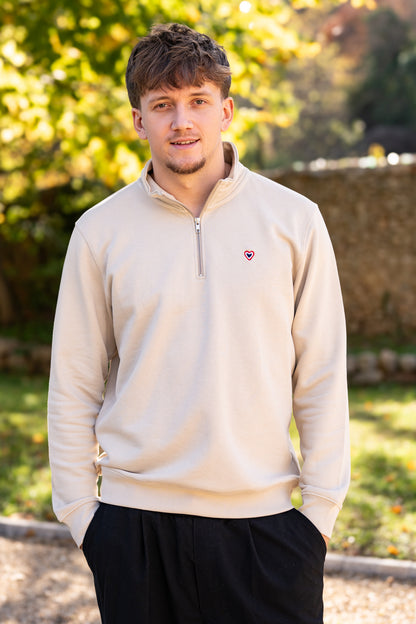 Sweat col zip sable