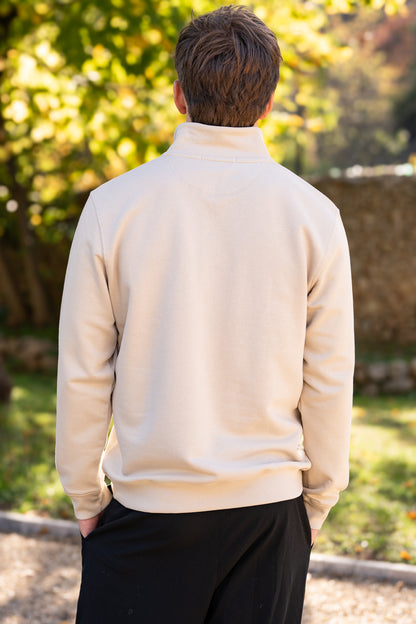 Sweat col zip sable