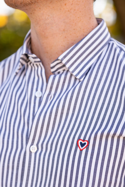 Chemise rayé marine LIAM