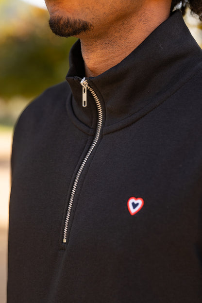 Sweat col zip noir