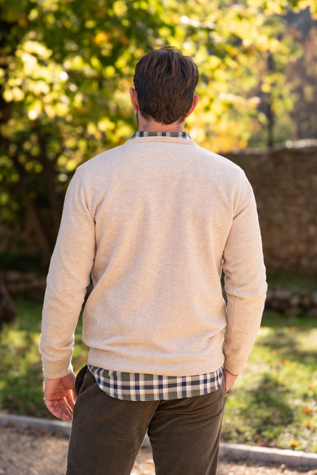 Pull col rond sable CHRIS