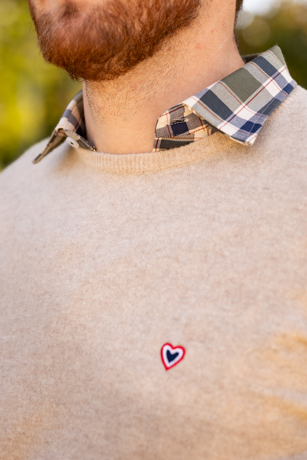 Pull col rond sable CHRIS