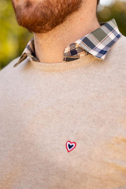 Pull col rond sable CHRIS