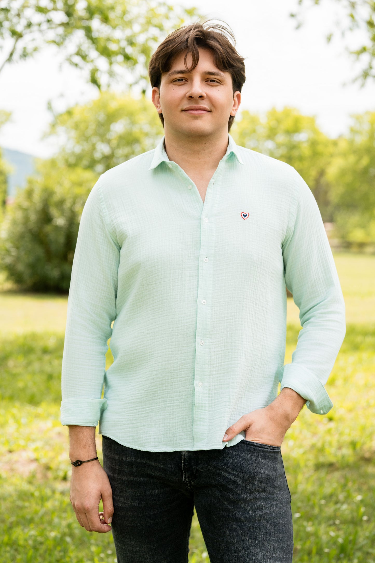 Chemise vert d'eau LOUISON