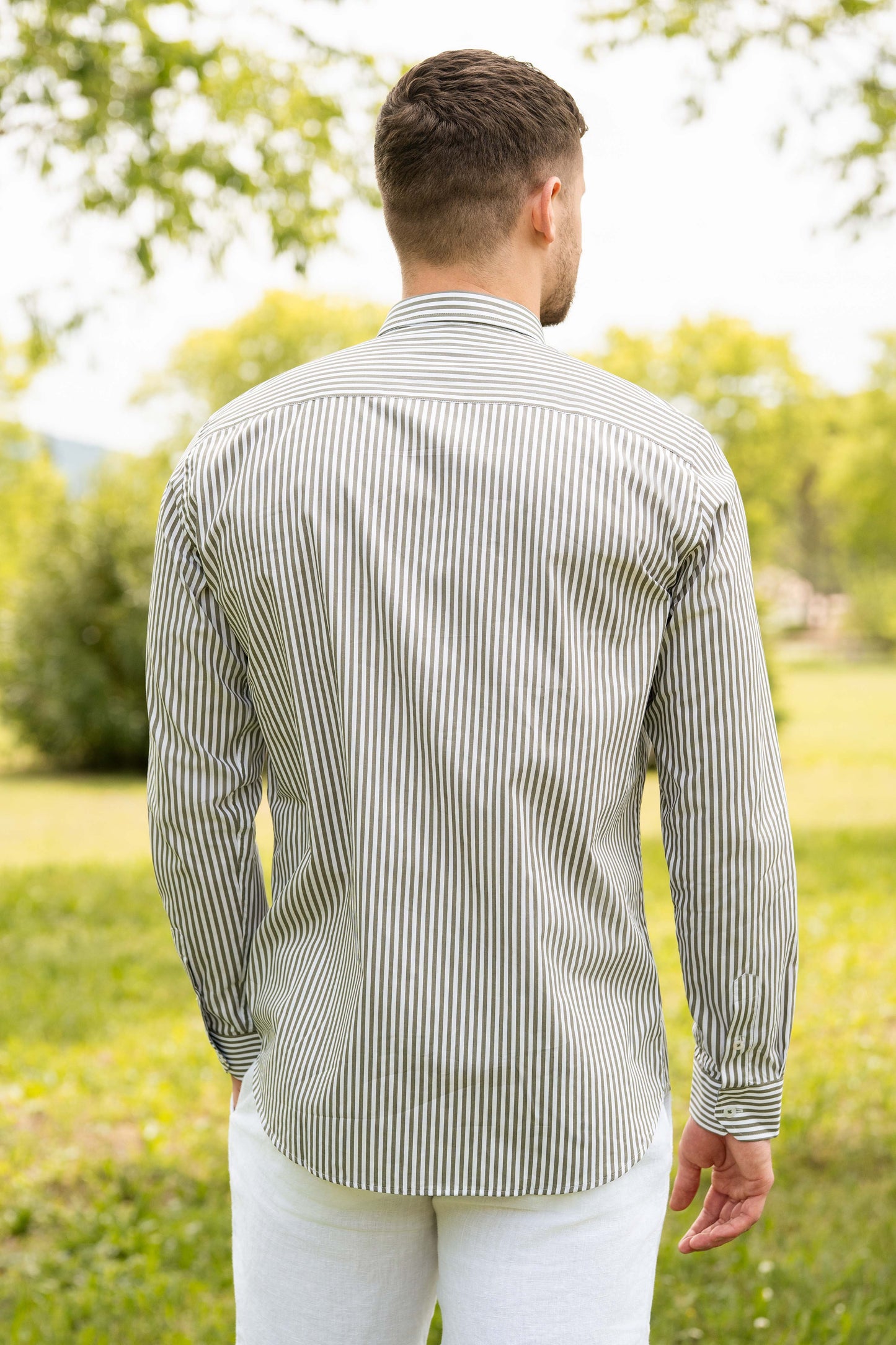 Chemise rayée kaki URBIN