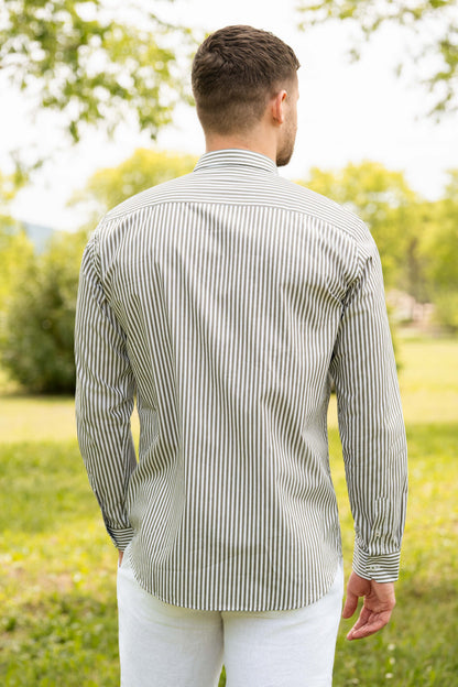 Chemise rayée kaki URBIN