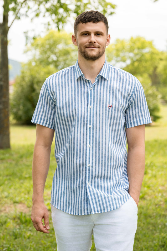 Chemise rayée bleue ETHAN