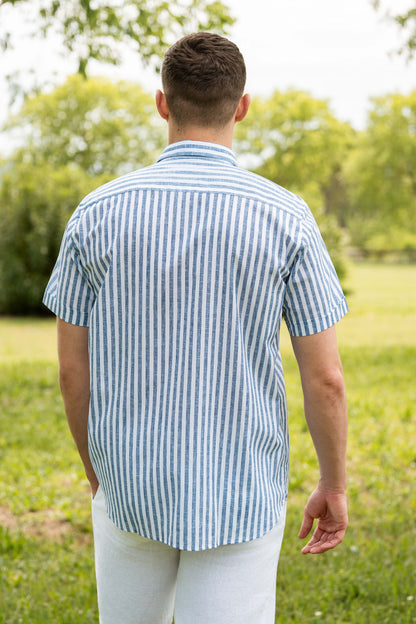 Chemise rayée bleue ETHAN
